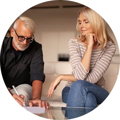 Older couple reviewing their will and estate plan together