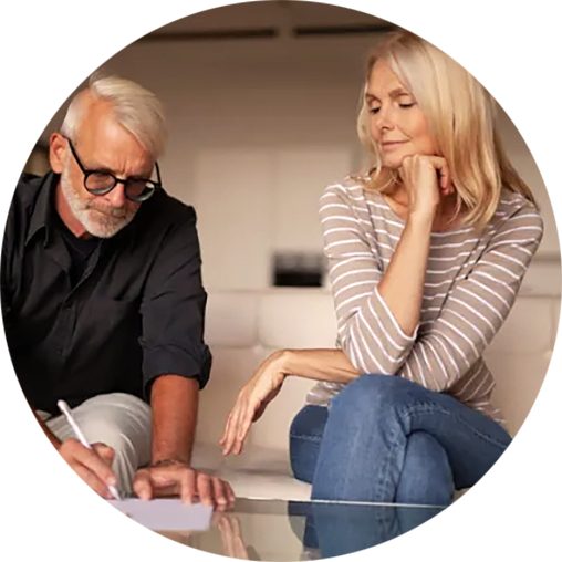 Older couple reviewing their will and estate plan together